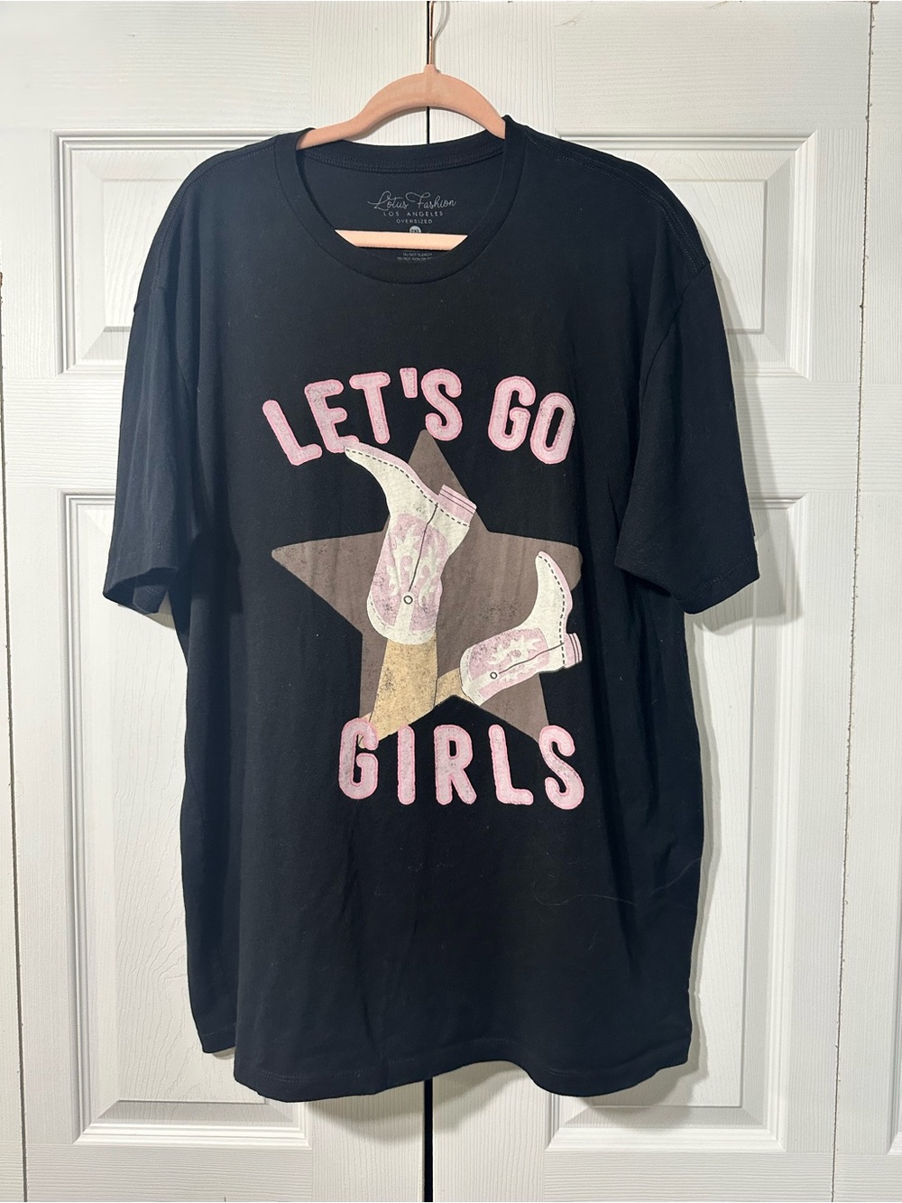 Let's Go Girls Graphic Tee - Black with Pink Accents